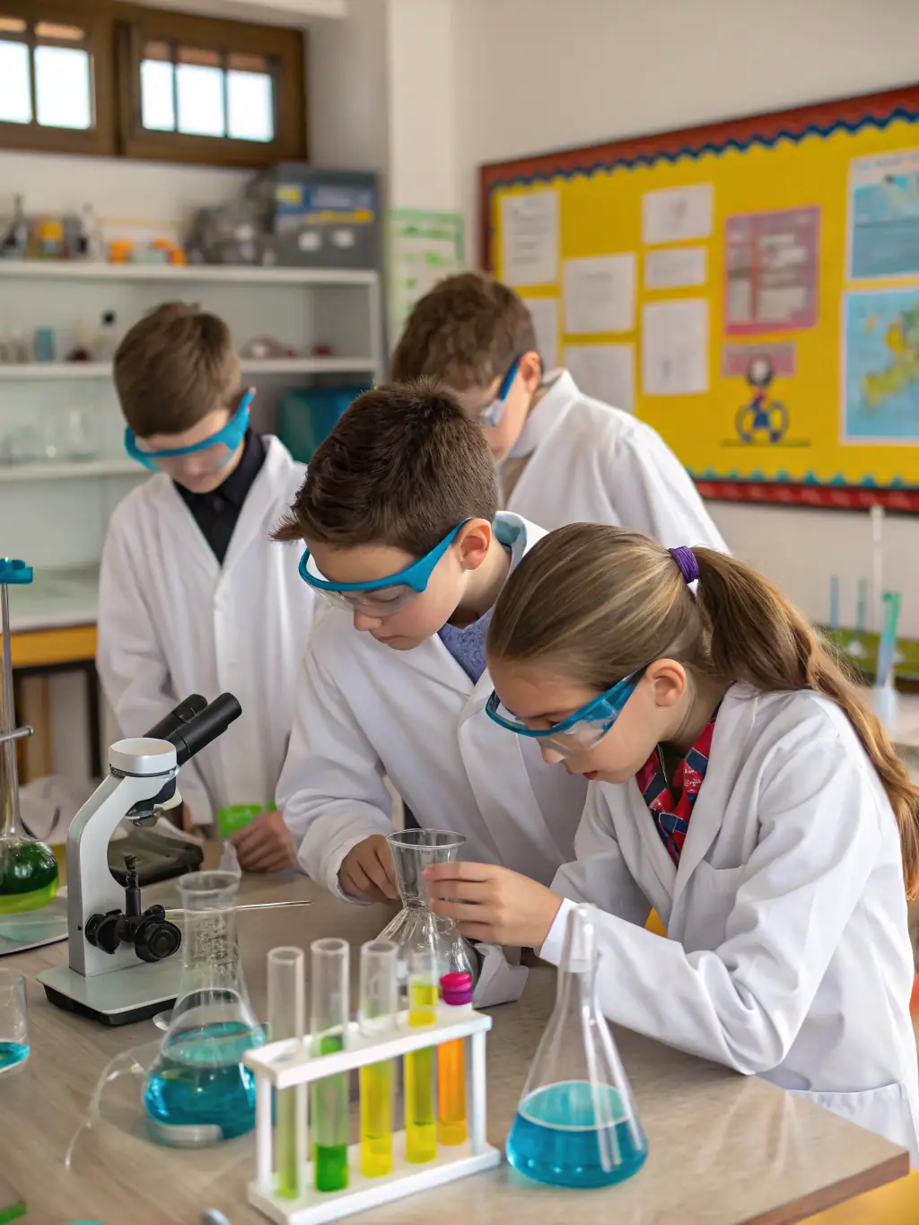 A close-up shot of a diverse group of researchers collaborating in a lab, analyzing data related to chronic pain studies, emphasizing the collective effort in advancing medical knowledge.